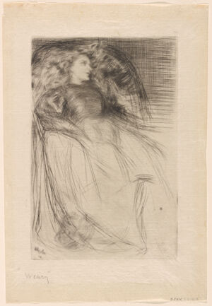 Drypoint in black ink on ivory Japanese paper; fourth state (of six)