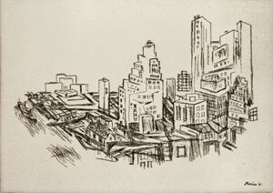 Etching on paper
