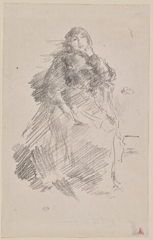 Transfer lithograph in black ink on cream laid paper