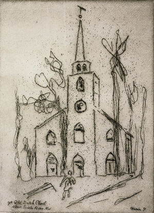 Etching on paper