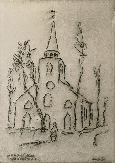 Etching on paper