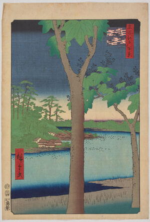 Polychrome woodblock print on cream Japanese paper