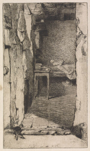 Etching and drypoint in black ink on off-white wove paper; fourth state (of five)