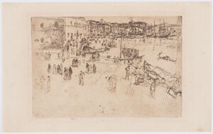 Etching and drypoint in black ink on ivory laid paper