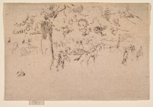 Etching in black ink on ivory laid paper, first and only state