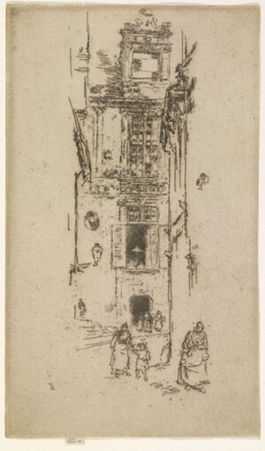 Etching and drypoint in dark brown ink on cream laid paper; third state (of three)