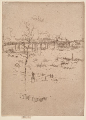 Etching in black ink on cream laid paper