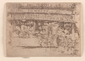 Etching in brown ink on cream laid paper