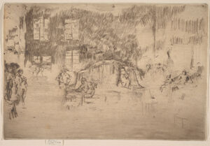 Drypoint in brown black ink on ivory laid paper; first state (of four)