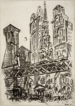 Etching on paper