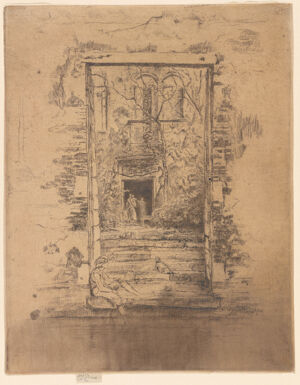 Etching and drypoint in brown ink on cream laid paper; ninth state (of fifteen)