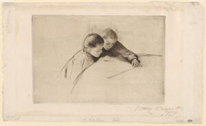 Drypoint (trial proof of 3rd State) on fine laid paper