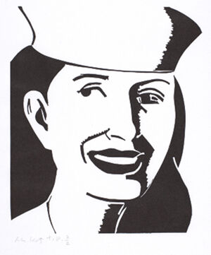 Linocut on paper (iyo)