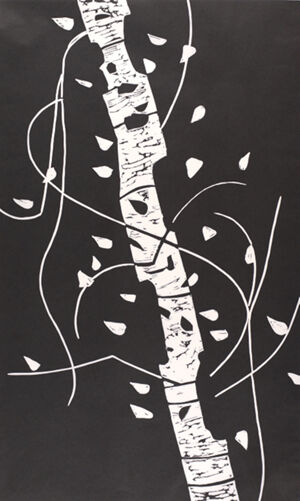 Linocut on paper (hiromi mulberry heavyweight 60 mg)