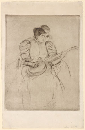 Drypoint (proof of 2nd State) on textured laid paper