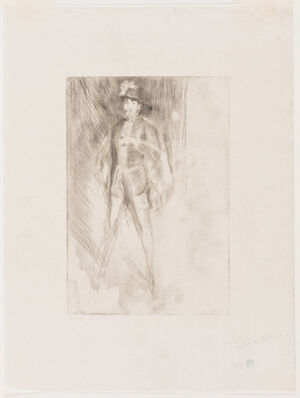 Drypoint in black ink on ivory Japanese paper