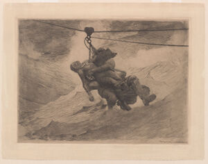 Etching in black ink on cream wove paper