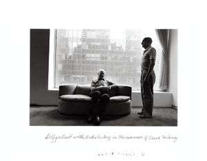 Gelatin silver print with hand applied text