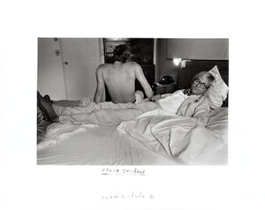 Gelatin silver print with hand applied text