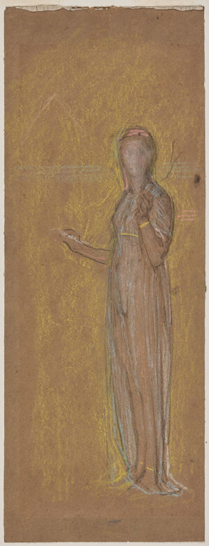 Chalk and pastel on brown wove paper