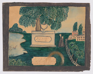 Watercolor, hair on paper