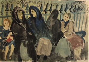 Watercolor and pen on paper