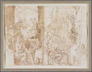 Pen and wash on paper