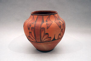 Red mineral paint and black mineral or spinach paint (override linked fields) on clay