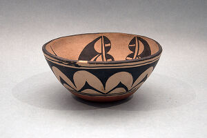 White clay slip and wild spinach paint on clay