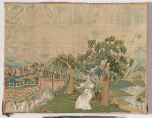 Embroidery and oil on silk