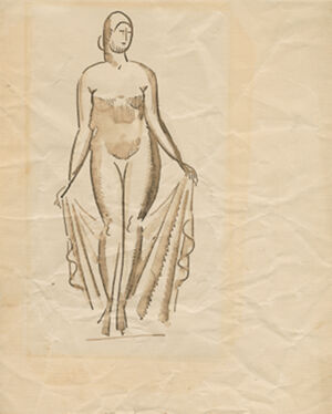 Pen and ink wash on paper