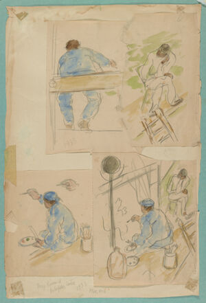 Watercolor and pencil on paper