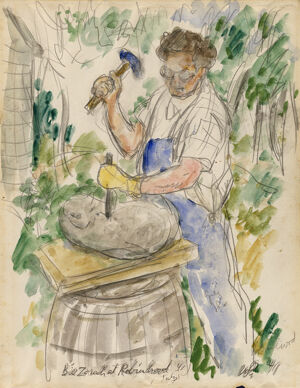 Pencil and watercolor on paper