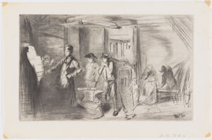 Drypoint in black ink on cream Japanese paper; sixth (final) state