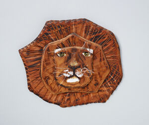 Stained, painted and blackened wood, painted wire