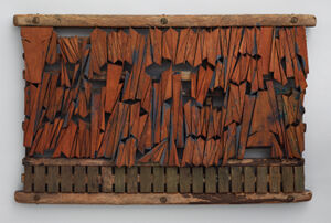 Stained, raw and painted wood