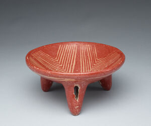 Red slip on orange ware