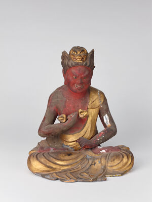 Painted and gilded wood