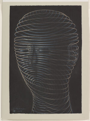 Pastel on black paper