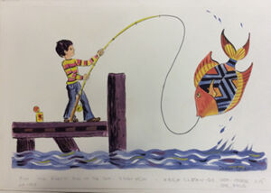 Watercolor and ink on paper