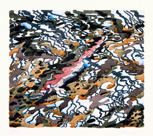 Etching - hand-colored on paper