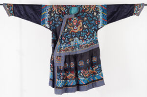 Embroidery thread and gold on silk