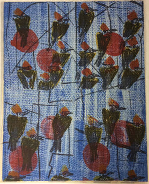 Transparent silk screen on paper