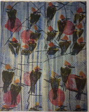 Transparent silk screen on paper