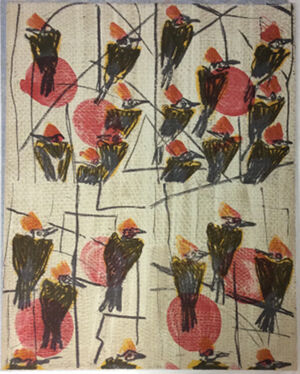 Transparent silk screen on paper