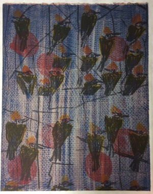 Transparent silk screen on paper