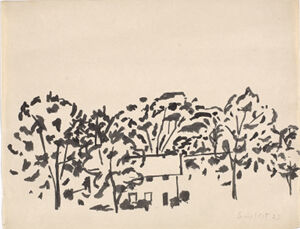 Brush and ink on paper