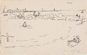 Ink (recto), pencil (verso) on paper