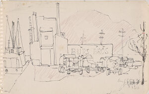 Pen and ink on paper
