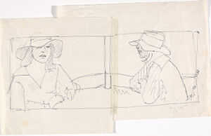 Pen and ink on 2 sheets paper, joined